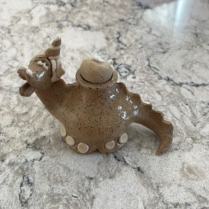 Vintage Oil Burner Clay Dragon. New